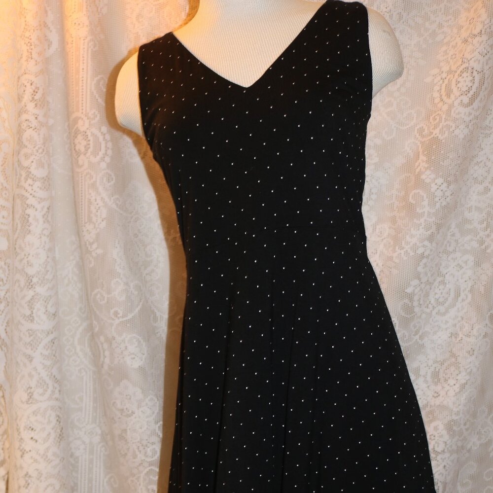 Loft easy to wear polka dot black dress size 2
